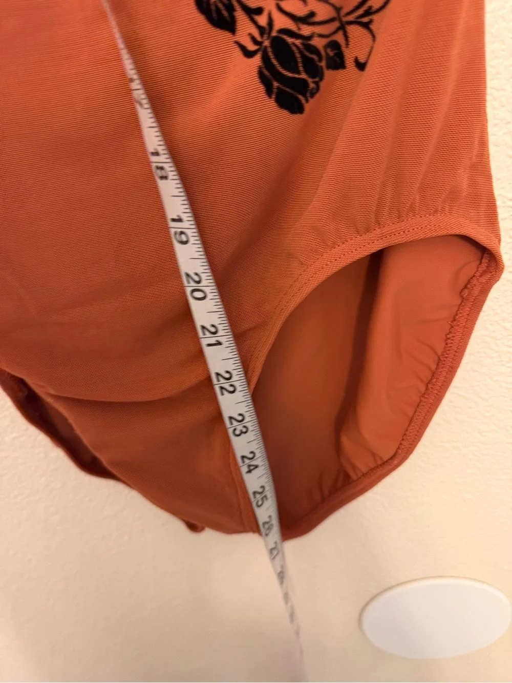 WEISSMAN Dance costume orange Flocked Open Back Leotard MT10686 MA-Medium adult